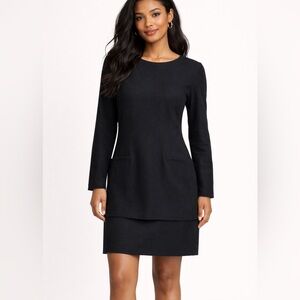 Ann Taylor | Vintage 100% Wool Knee Length Drop Waist Dress Size 6 Made in USA